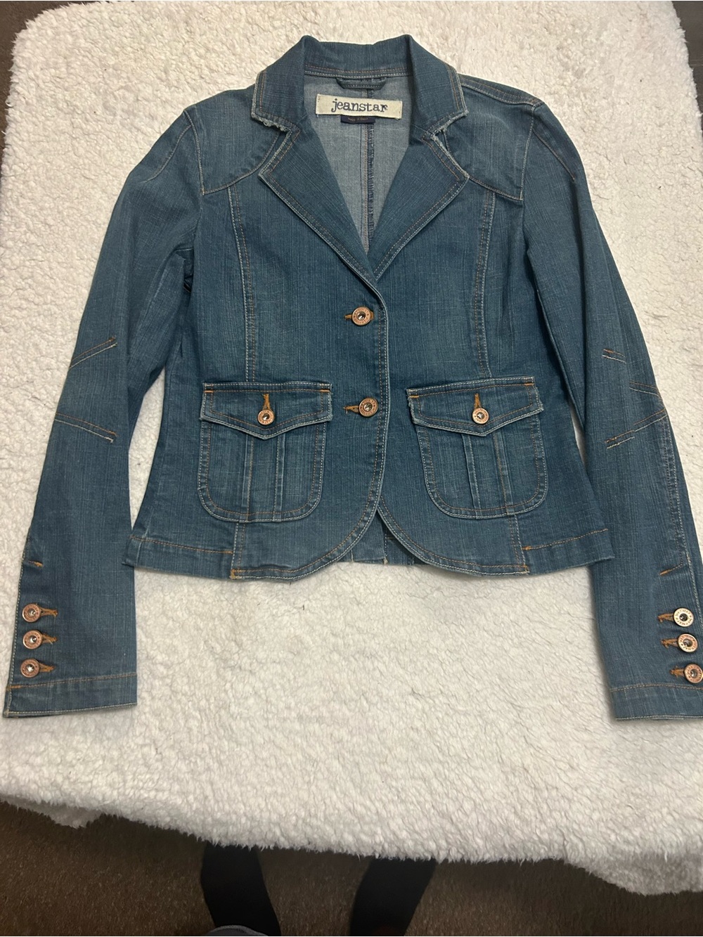 jeanstar Blue Denim Tailored Jacket with Button Pockets